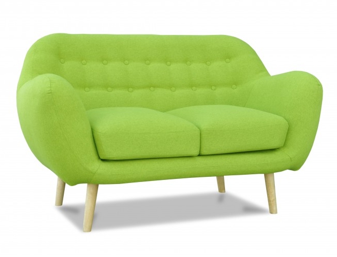 Sofa 2-osobowa tapicerowana RAF 2 z drewnianymi nogami - RP
