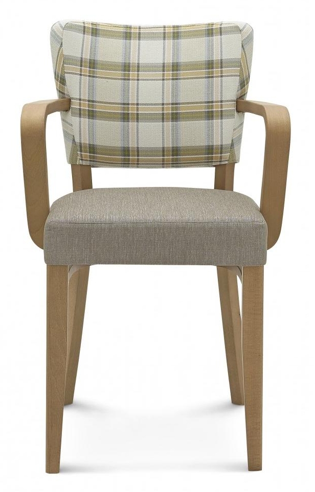 Fotel tapicerowany z drewnianymi podłokietnikami B-9608 TULIP.1 - R