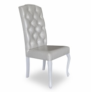 Białe krzesło do restauracji z sztucznej skóry