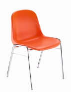 Krzesło o metalowej podstawie oraz siedzisku i oparciu z tworzywa 