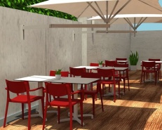 Fotel z tworzywa do ogródka gastronomicznego WOT - PE