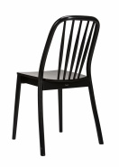 Eleganckie czarne krzesło nietapicerowane do wnętrza restauracji