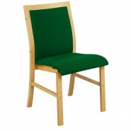 Krzesło drewniane z tapicerowanym siedziskiem i oparciem 