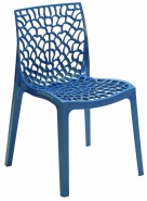 Krzesła z tworzywa w kolorze niebieskim