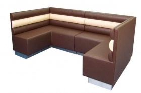Sofa restauracyjna tapicerowana dwukolorowa