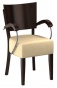 F-MJ-B-5250 fotel wykonany z drewna bukowego w wersji z tapicerowanym siedziskiem
