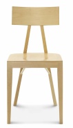 Krzesła drewniane z płaskim gładkim siedziskiem do wnętrz gastronomicznych 