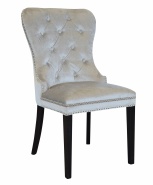Krzesło do pokoju hotelowego z pikowaniem Chesterfield na oparciu w tkaninie łatwoczyszczącej
