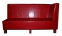 Czerwona sofa restauracyjna  z gładkim siedziskiem w sztucznej skórze