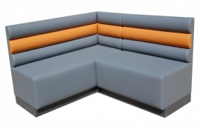 Loża narożna do restauracji z gładkim siedziskiem i oparciem