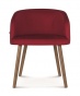 Elegancki fotel z drewna bukowego o czerwonej tapicerce 