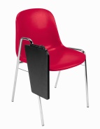 Czerwone krzesła do wyposażenia szkolnej klasy 