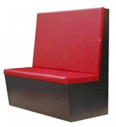 Loża barowa w kolorze czerwonym z gładkim siedziskiem i oparciem