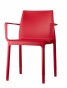 Czerwone fotele do restauracji, które można użytkować na zewnątrz 