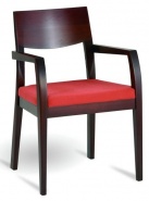 F-MJ-B-4570 Fotel drewniany z tapicerowanym siedziskiem