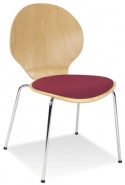 Krzesło metalowe ze sklejki z tapicerowanym siedziskiem