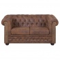 pikowana dwuosobowa sofa Chesterfield Roy 2 brązowa