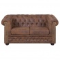 pikowana dwuosobowa sofa Chesterfield Roy 2 brązowa