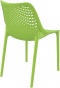 Zielone krzesło z tworzywa do stosowania w ogródkach piwnych