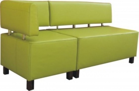 Zielona sofa narożna do wnętrz gastronomicznych 