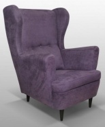 Fotel tapicerowany w kolorze fioletowym