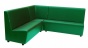Zielone loże narożne o gładkim siedzisku i oparciu