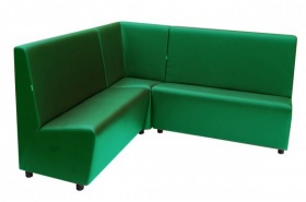 Zielone loże narożne o gładkim siedzisku i oparciu