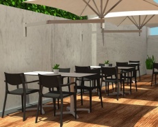 Fotel z tworzywa do ogródka gastronomicznego WOT - PE