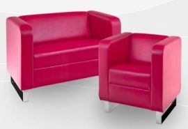 Zestaw sofa i fotel tapicerowane do wyposażenia barowego (2)
