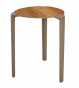 Okrągły stół zewnętrzny z blatem imitującym drewno
