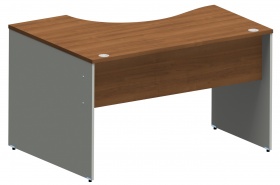 biurko z płyty meblowej szary/orzech