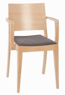 F-PM-B-9448 fotel drewniany w wersji z tapicerowanym siedziskiem