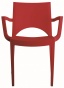 Czerwony fotel z tworzywa do ogródka piwnego 