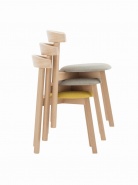 Krzesła restauracyjne drewniane z tapicerowanym siedziskiem i możliwością sztaplowania 