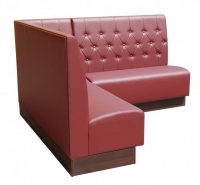 Loża klubowa narożna tapicerowana o gładkim siedzisku