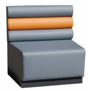 Loża barowa w tapicerce ze skaju z gładkim siedziskiem