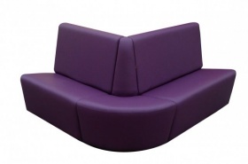 Fioletowa loża tapicerowana dla przestrzeni publicznych