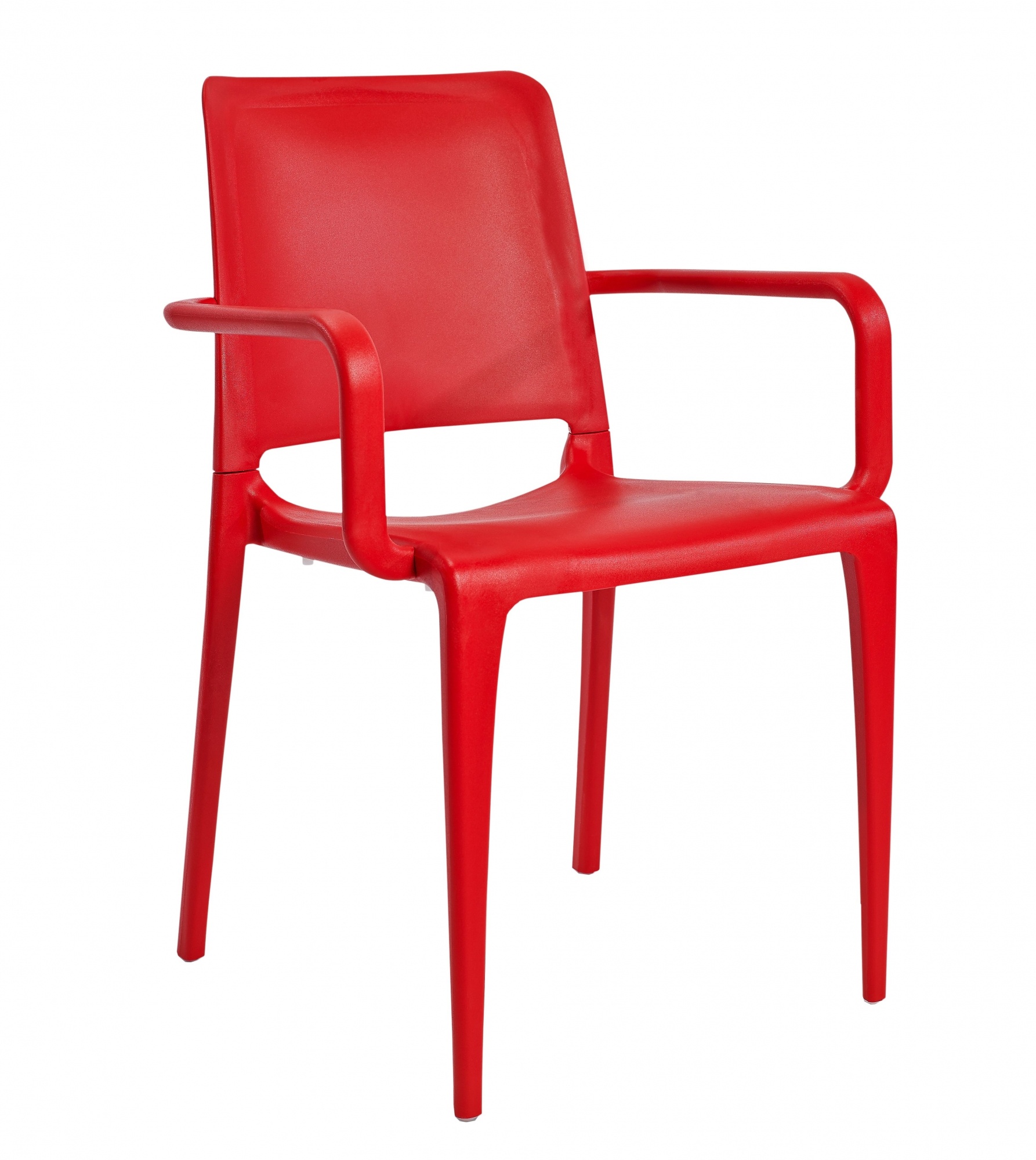 Czerwone krzesła z podłokietnikami