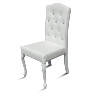 Białe krzesło do restauracji z kryształkami swarovskiego
