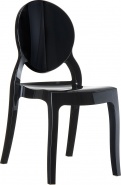 Czarne krzesło z tworzywa do wyposażenia lokali gastronomicznych 