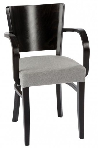 F-MJ-B-0034 fotel drewniany w wersji z tapicerowanym siedziskiem