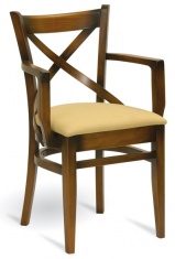 F-MJ-B-5245 fotel wykonany z drewna bukowego w wersji z tapicerowanym siedziskiem