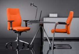 F-NS-ORLANDO LUX steel CFP chrome fotel biurowy stacjonarny