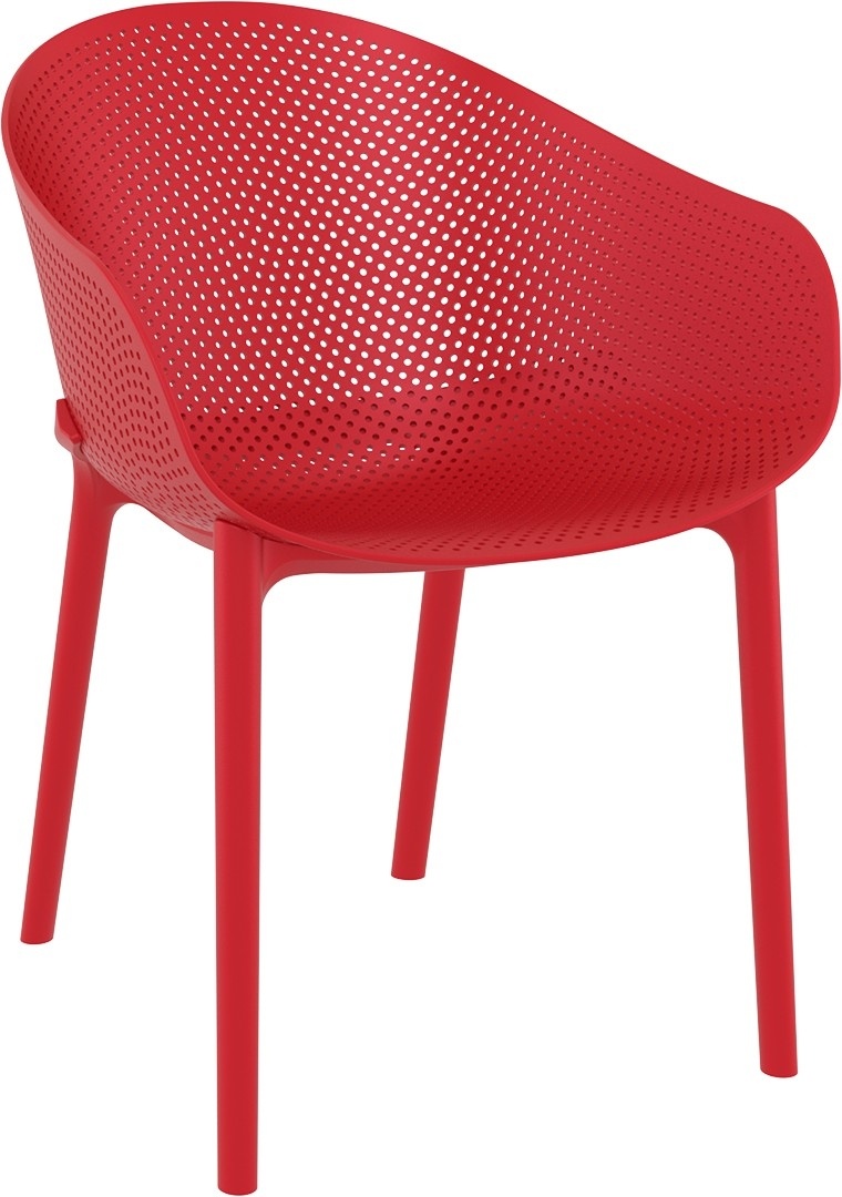 Fotel restauracyjny w kolorze czerwonym