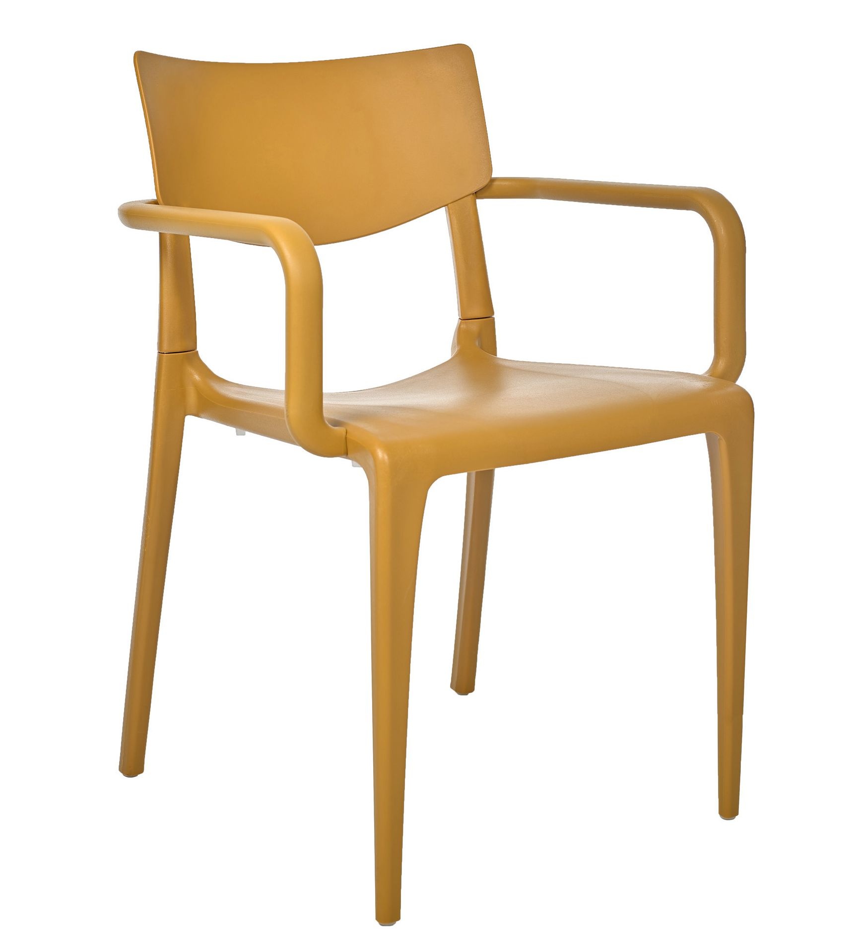 Fotel z polipropyleny w kolorze musztardowym