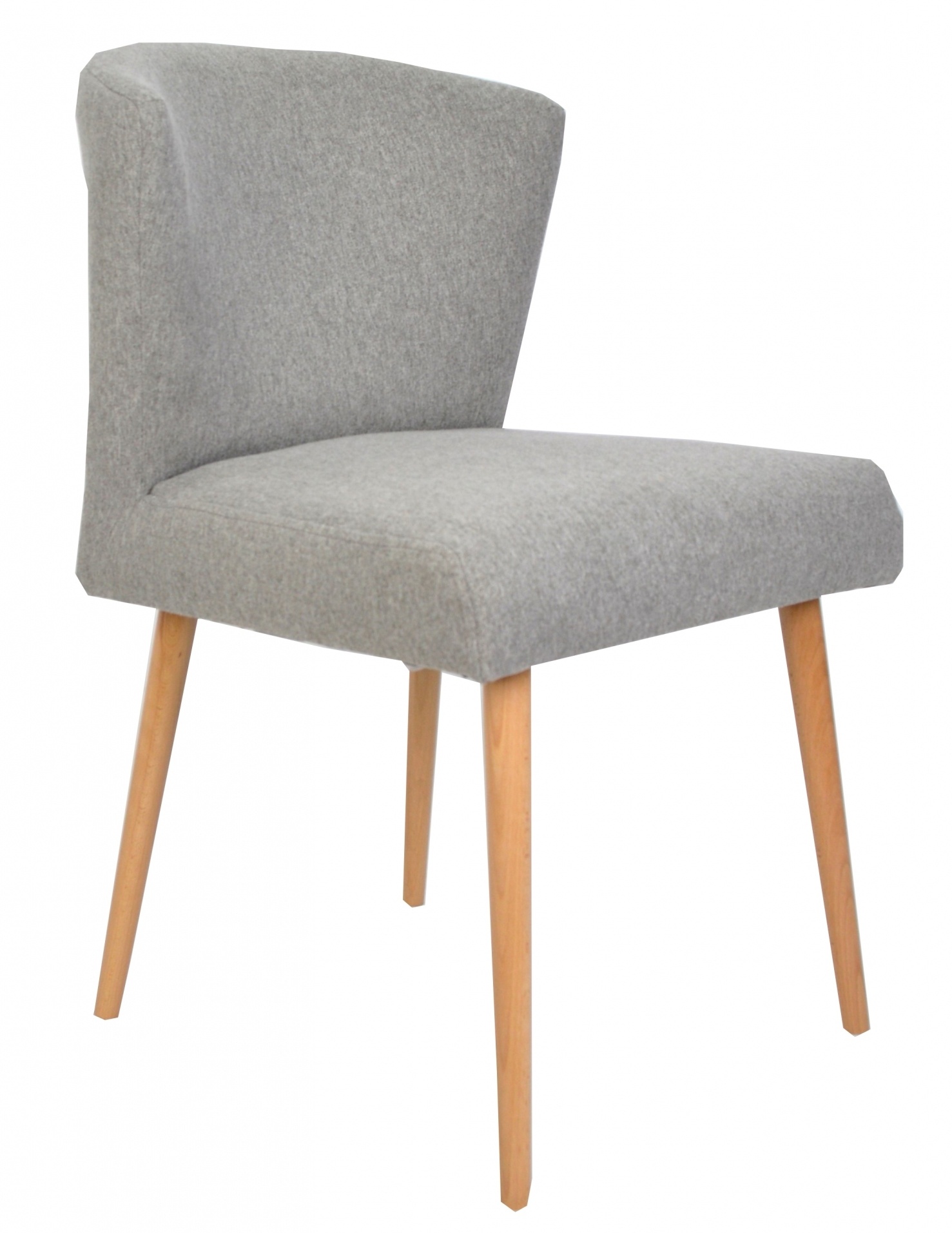 Kompaktowe krzesło tapicerowane z drewnianymi toczonymi nogami