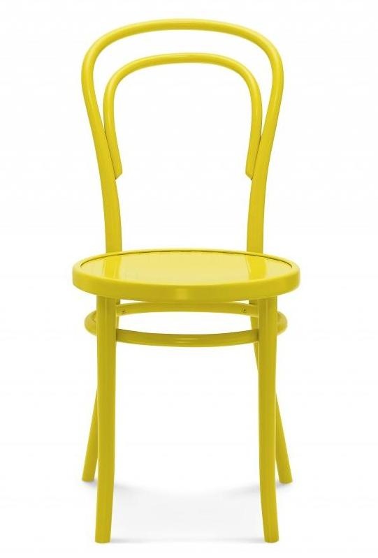 Krzesło drewniane w kolorze żółtym do kawiarni