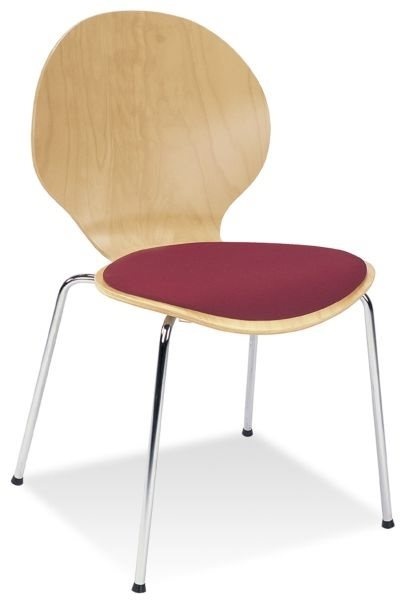 Krzesło metalowe ze sklejki z tapicerowanym siedziskiem