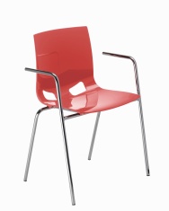 krzesło z błyszczącego polipropylenu