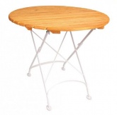 Stół okrągły metalowo-drewniany ELIZABETH 2 BIS fi 85 cm - RO